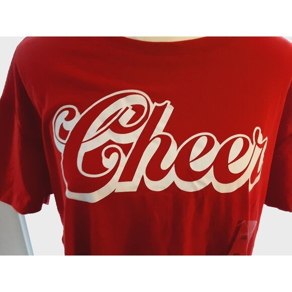 Mighty Fine Cheer Unisex Graphic Red T-Shirt Size 2X Short Sleeve Casual - Picture 2 of 3